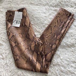 Snake skin pants high waisted